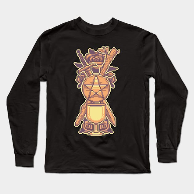 Rose Tarot Crest Long Sleeve T-Shirt by cheeseekins